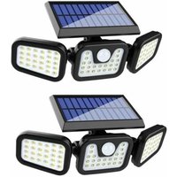 Odipie - Solarleuchte für den Außenbereich, (2er-Pack) 74 LEDs, wasserdicht IP65, 360-Grad-Weitwinkelbeleuchtung​​°, Solarleuchte mit von ODIPIE