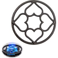 Stützring für Gasherd – 19 cm, universeller flacher Platten-Eisenrost mit 8 Befestigungsschlitzen an der Unterseite für Kaffeemaschine, kleine Kanne, Stützring für Gasherd – 19 cm, universeller flacher Platten-Eisenrost mit 8 Befestigungsschlitzen an der Unterseite für Kaffeemaschine, kleine Kanne, von ODIPIE