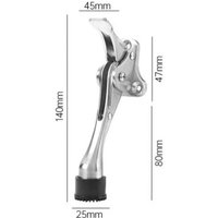 Türstopper, 140 mm lang, robuster Türstopper aus Zinklegierung, Türhalter mit Gummispitze und Feder für Terrassentor im Freien von ODIPIE