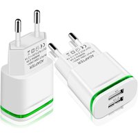 USB-Steckdosen-Ladegerät, 2er-Pack, 2,1 a, 5 v, 2 Anschlüsse, Universal-LED-Netzteil, Ersatz für iPhone 11 xr x xs Max 8 7 6 6S Plus 5S, Samsung USB-Steckdosen-Ladegerät, 2er-Pack, 2,1 a, 5 v, 2 Anschlüsse, Universal-LED-Netzteil, Ersatz für iPhone 11 xr x xs Max 8 7 6 6S Plus 5S, Samsung von ODIPIE