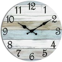 Uhr, 10 Zoll Wanduhr – leise, nicht tickende, batteriebetriebene Wanduhr, rustikale Küsten-Landhausuhr, dekorativ für Badezimmer, Küche, von ODIPIE