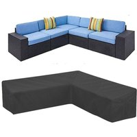 Wasserdichte Garten-Ecksofa-Abdeckung, 210D Oxford, staubdichte Gartenmöbel-Abdeckung, L-förmige Ecksofa-Abdeckung (210 x 270 x 85 x 90 cm) von ODIPIE