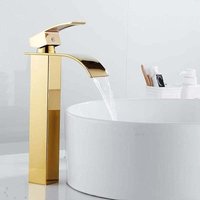 Wasserfall-Waschtischarmatur, Badezimmer-Waschtischmischer mit flacher Düse, Badezimmerarmatur mit Kalt- und Warmwasser verfügbar, moderner Stil, Wasserfall-Waschtischarmatur, Badezimmer-Waschtischmischer mit flacher Düse, Badezimmerarmatur mit Kalt- und Warmwasser verfügbar, moderner Stil, von ODIPIE