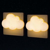 Odipie - Wolken-Nachtlicht, elektrischer Stecker [2er-Set] Nomadic Kinder-Nachtlampe mit Dämmerungssensor, kleine LED-Wandlampe für Babyzimmer, von ODIPIE