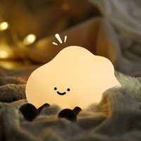 Odipie - Wolken-Nachtlicht, süße LED-Squishy-Lampe aus Silikon, über usb wiederaufladbar und 3-stufig dimmbar, tragbare Touch-Nachtlampe mit Timer von ODIPIE