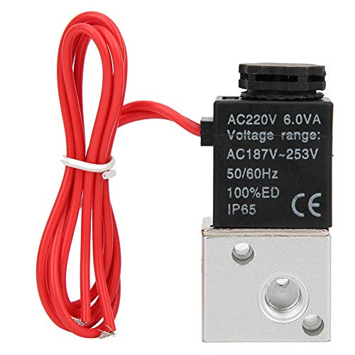 Direktwirkendes Magnetventil Wasser Luft Öl 2-Positionen 3-Wege-Gehäuse aus Aluminiumlegierung Pneumatikventil Luftventil G1/8in(220V) von ODIPPO
