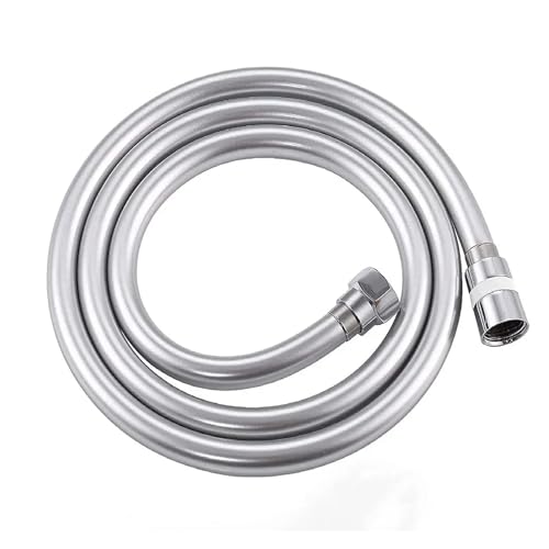 ODJDNLKLWN Schlauch 1,5/2/3 m Duschkopfschlauch PVC Flexibles Anti-Wicklungs-Explosionsgeschütztes Wasserrohr Badezimmer Wasserhahn Verlängerungsrohr Gartenschlauch(Silver,2m) von ODJDNLKLWN