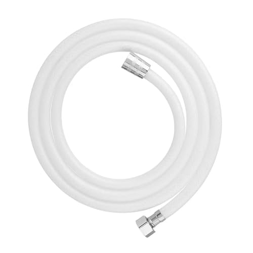 ODJDNLKLWN Schlauch 1,5/2/3 m Duschkopfschlauch PVC Flexibles Anti-Wicklungs-Explosionsgeschütztes Wasserrohr Badezimmer Wasserhahn Verlängerungsrohr Gartenschlauch(White,3m) von ODJDNLKLWN