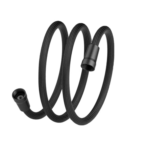 ODJDNLKLWN Schlauch 1,5/2 Meter Flexibler Duschschlauch GI/2 Anti-Wicklung Handheld Badezimmer Rohr Wasserbad Nylon Rohr Zubehör Gartenschlauch(Black-1.5Meter) von ODJDNLKLWN