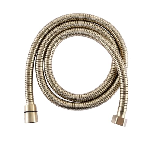 ODJDNLKLWN Schlauch 304 Edelstahl-Brauseschlauch Bidet-Sprüher Ersatzzubehör Handschlauch/Ersatzrohr Rostet Nie Gartenschlauch(Brushed Gold,150cm) von ODJDNLKLWN