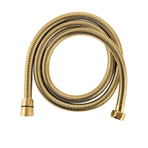 ODJDNLKLWN Schlauch 304 Edelstahl-Brauseschlauch Bidet-Sprüher Ersatzzubehör Handschlauch/Ersatzrohr Rostet Nie Gartenschlauch(Polished Dark Gold,150cm) von ODJDNLKLWN