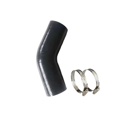 ODJDNLKLWN Schlauch 45-Grad-Automodifikation mit Silikonschlauch, hochohmiger Wasserleitung, Ansaug-Ladeluftkühler-Druckbeaufschlagung Gartenschlauch(Black,150MM_ID30MM) von ODJDNLKLWN