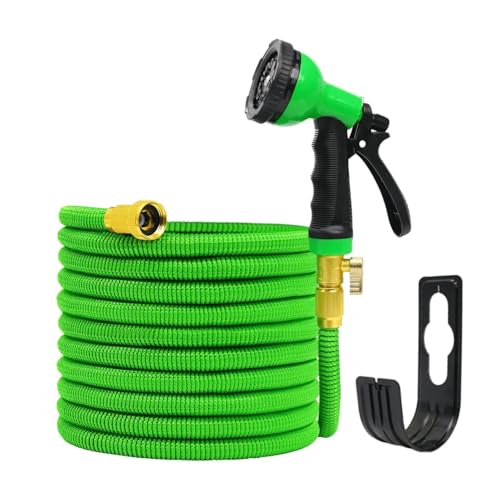 ODJDNLKLWN Schlauch 50-100FT Erweiterbar Garten Schlauch mit Halter & 10 Spray Düse 3/4 Zoll Flexible Wasser Hause Bewässerung Gartenschlauch(75FT(22M)) von ODJDNLKLWN