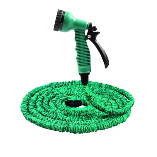 ODJDNLKLWN Schlauch 50FT/100FT Gartenschlauch Erweiterbar Flexibles Kunststoffrohr mit Spritzpistole Bewässerung Autowaschanlage Sprühbewässerung Gartenschlauch(New 100ft) von ODJDNLKLWN
