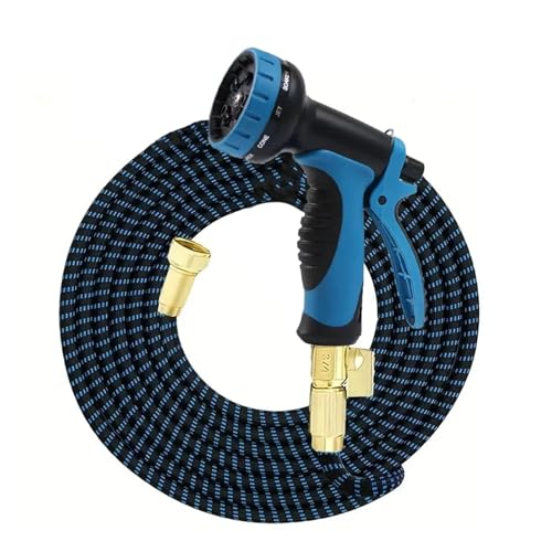 ODJDNLKLWN Schlauch Ausziehbarer Gartenschlauch, Flexibles Wasserrohr, Hochdruckpistole mit 10 Funktionen, Bewässerungs- und Reinigungswerkzeug Gartenschlauch(3/4''_100FT) von ODJDNLKLWN