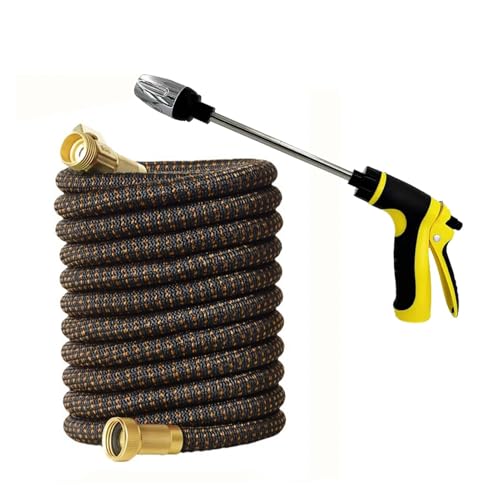 ODJDNLKLWN Schlauch Ausziehbarer Hochdruck-Gartenwasserschlauch, Doppelmetallanschluss, PVC-Rollenrohre for die landwirtschaftliche Bewässerung, Autowäsche Gartenschlauch(3/4''_75FT) von ODJDNLKLWN
