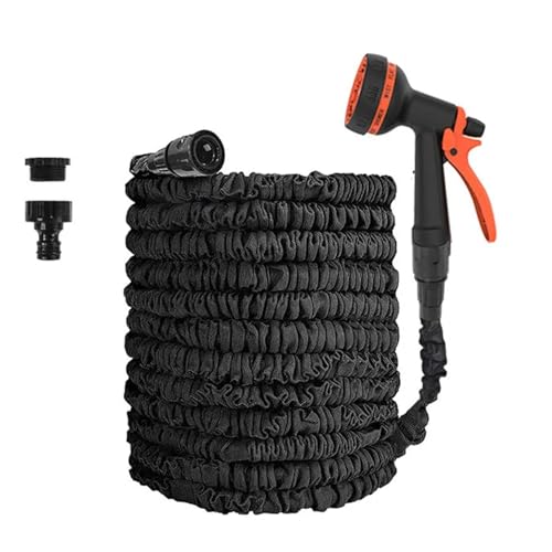 ODJDNLKLWN Schlauch Ausziehbarer Schlauch Hochdruck-Autowaschanlage Reinigung Wasserpistole Hausgarten Bewässerungsrohre Gartenbedarf 25FT-200FT Gartenschlauch(01,1.6CM_100FT) von ODJDNLKLWN