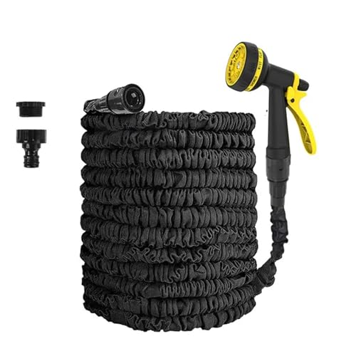 ODJDNLKLWN Schlauch Ausziehbarer Schlauch Hochdruck-Autowaschanlage Reinigung Wasserpistole Hausgarten Bewässerungsrohre Gartenbedarf 25FT-200FT Gartenschlauch(03,1.6CM_75FT) von ODJDNLKLWN