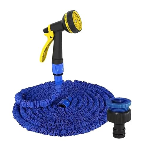 ODJDNLKLWN Schlauch Ausziehbarer Schlauch Hochdruck-Autowaschanlage Reinigung Wasserpistole Hausgarten Bewässerungsrohre Gartenbedarf 25FT-200FT Gartenschlauch(07,1.6CM_200FT) von ODJDNLKLWN