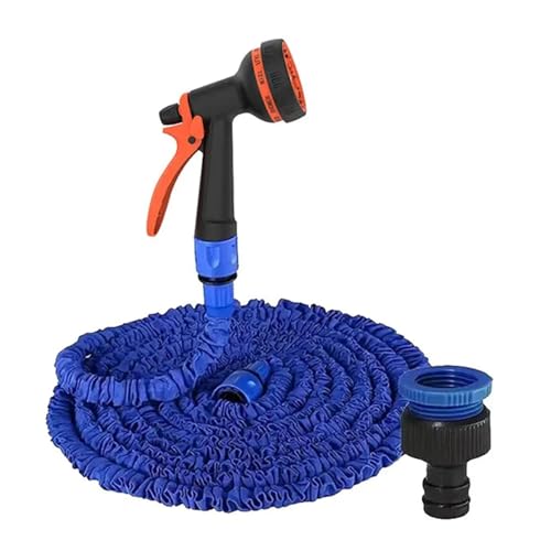 ODJDNLKLWN Schlauch Ausziehbarer Schlauch Hochdruck-Autowaschanlage Reinigung Wasserpistole Hausgarten Bewässerungsrohre Gartenbedarf 25FT-200FT Gartenschlauch(08,1.6CM_25FT) von ODJDNLKLWN