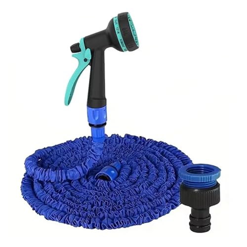 ODJDNLKLWN Schlauch Ausziehbarer Schlauch Hochdruck-Autowaschanlage Reinigung Wasserpistole Hausgarten Bewässerungsrohre Gartenbedarf 25FT-200FT Gartenschlauch(09,1.6CM_175FT) von ODJDNLKLWN