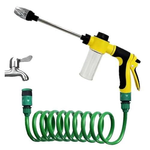 ODJDNLKLWN Schlauch Garten Erweiterbare Frühling Rohr Hochdruck Auto Waschen Schaum Wasser Pistole Einstellbare Haus Garten Bewässerung Rohr Gartenschlauch(1/2''_7.5M) von ODJDNLKLWN