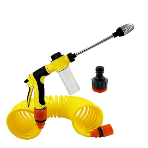 ODJDNLKLWN Schlauch Gartenbewässerung Wasserleitung Bewässerungsdüse Schlauch mit multifunktionaler Autoreinigungsfeder aus Kunststoff Gartenschlauch(30M) von ODJDNLKLWN