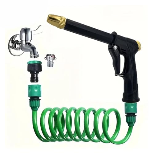ODJDNLKLWN Schlauch Gartenbewässerung Wasserleitung Hochdruck Multifunktions-Sprühschlauch Autowaschfeder Kunststoff-Set Gartenschlauch(1/2''_30M) von ODJDNLKLWN