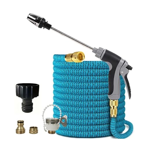 ODJDNLKLWN Schlauch Gartenbewässerungsschlauch Wasserleitung Hochdruck-Autowaschpistole Home Teleskopschaum-Set Gartenschlauch(1/2''_125FT) von ODJDNLKLWN