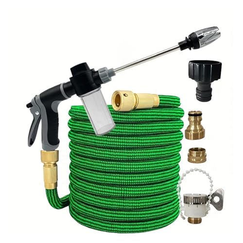 ODJDNLKLWN Schlauch Gartenbewässerungswasserrohre Teleskopschläuche mit Spritzpistolen Hochdruckanschlüsse Autoreinigungswerkzeuge Gartenschlauch(3/4''_100FT) von ODJDNLKLWN