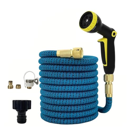 ODJDNLKLWN Schlauch Gartenwasserschlauch, erweiterbar, doppelter Metallanschluss, Hochdruck-PVC-Rolle, magische Rohre for die landwirtschaftliche Bewässerung, Autowäsche Gartenschlauch(1/2''_25FT) von ODJDNLKLWN