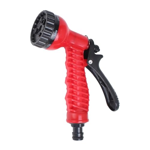 ODJDNLKLWN Schlauch Hochdruck-Wasserpistole Schlauchdüse Multifunktionale Autowaschanlage Einstellbare Bewässerungssprüher Gartenbewässerungssprinkler Gartenschlauch(Only Red Nozzle) von ODJDNLKLWN