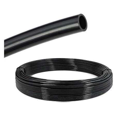 ODJDNLKLWN Schlauch Nylonrohr 4 mm 6 mm 8 mm 10 mm 12 mm 14 mm 16 mm Hochdruckbeständiger pneumatischer Luftkompressor Glatter starrer Gartenschlauch(Black,5 Meters_OD 4MM X ID 2.5MM) von ODJDNLKLWN