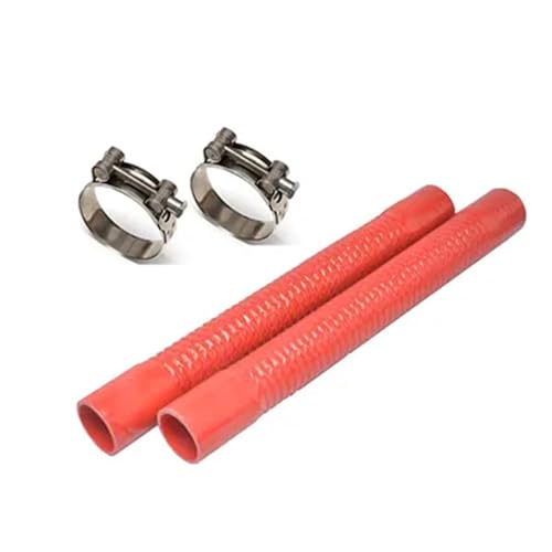 ODJDNLKLWN Schlauch Rot Automotive Silikon Flexible Schlauch Stahl Draht Ladeluftkühler Ansaugrohr Kühler Gartenschlauch(600MM_ID16MM) von ODJDNLKLWN