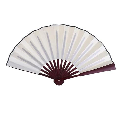 ODJDNLKLWN Ventilator 8 Zoll/10 Zoll Seidentuch Blank Folding Fan Antike for Kalligraphie Malerei Home Decor Handventilator(Beige 8inch) von ODJDNLKLWN