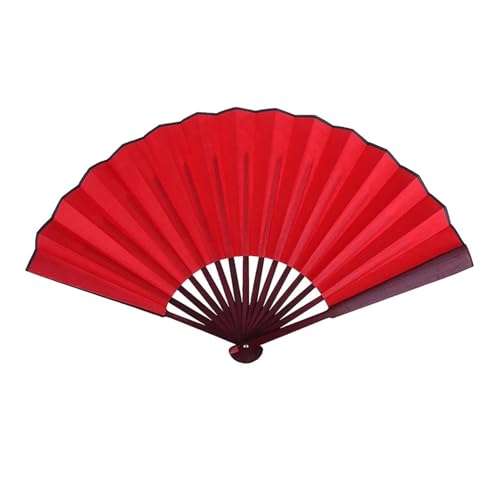 ODJDNLKLWN Ventilator 8 Zoll/10 Zoll Seidentuch Blank Folding Fan Antike for Kalligraphie Malerei Home Decor Handventilator(Red 8inch) von ODJDNLKLWN