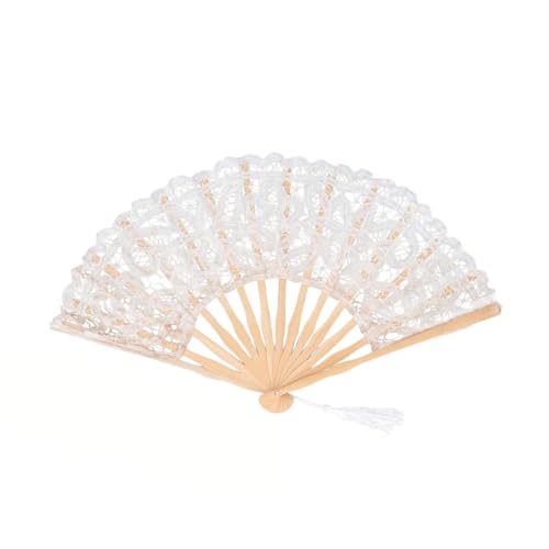 ODJDNLKLWN Ventilator Faltfächer, hohle Spitze, dekorativer Vintage-Handfächer mit Quaste for Performance-Kleidung, Dekoration, Geschenk Handventilator(A) von ODJDNLKLWN