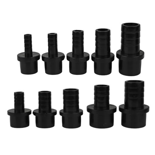 Rohrverbinder 1 Stück schwarz PVC Schlauchverbinder 20/25/32mm bis 8 10 12 16mm Rohrfittings mit Gartenspiken(5 Pieces,25mm to 16mm) von ODJDNLKLWN