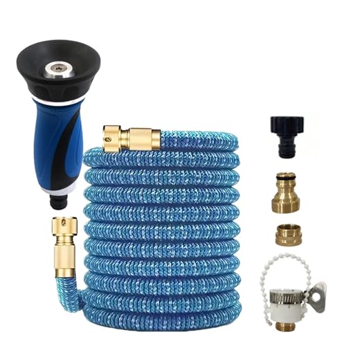 Schlauch 25FT-125FT Garten 3X Teleskopschlauch Hochdruck-Autowäsche Direktspray Outdoor Sprinkler Werkzeug Reinigung Wasserpistole Gartenschlauch(1/2''_25FT) von ODJDNLKLWN