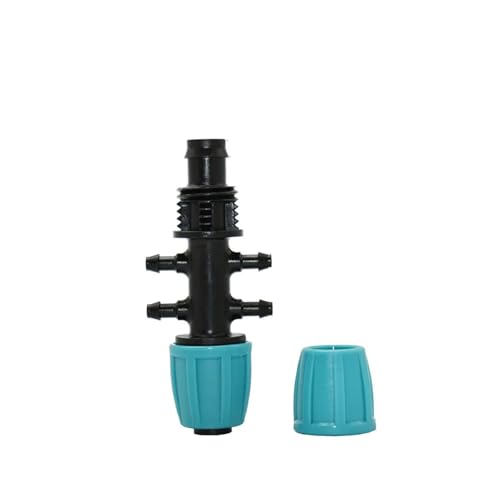 Rohrverbinder 16mm 1/2'' PE Rohrverbinder Wasserverteiler T-Stück Kupplung Gewindeschloss auf 4/7mm Schlauchreduzierer Gartenbewässerung Tropfbewässerung Adapter(Grey) von ODJDNLKLWN