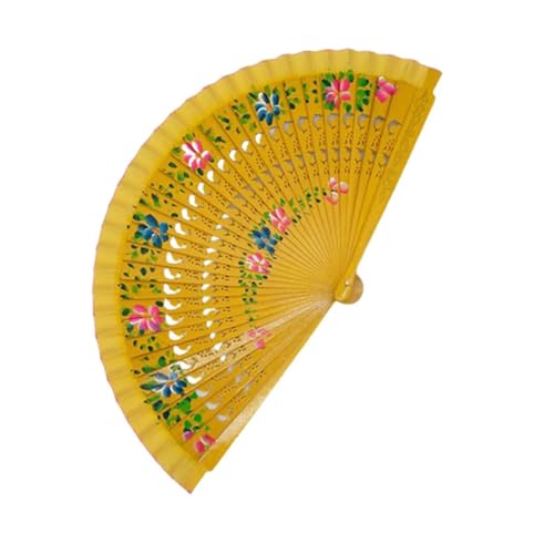 Ventilator Faltfächer for Tanzen, Drucken, Hand, Heimdekoration, Ornamente, Basteln, Geschenke, Gäste Handventilator(Yellow) von ODJDNLKLWN