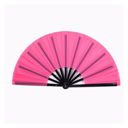 Ventilator Große holografische faltbare Hand-Line-Dance-Fächer, Klatschfächer, Line-Dance Handventilator(Rose red) von ODJDNLKLWN