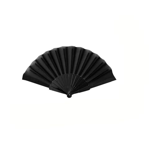Ventilator Kunststoff Knochen Tanz Fan Tai Chi Fan Kung Fu Leistung Hand Falten Bühne Fan Hochzeit Party Decor Handventilator(Black) von ODJDNLKLWN