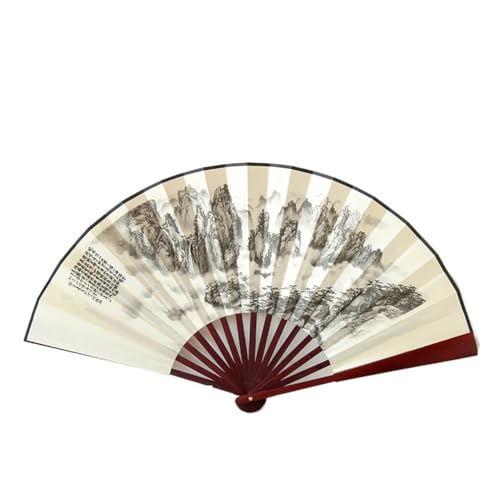 Ventilator Landschaft Seide Faltfächer Sommer Tragbare Hochzeit Party Geschenk Fan Handventilator(02) von ODJDNLKLWN