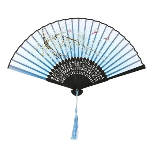 Ventilator Retro-Blumenmuster, Heimdekoration, eleganter Faltfächer, Malerei, Handventilator, Tanz-Performance-Requisiten Handventilator(Type1) von ODJDNLKLWN