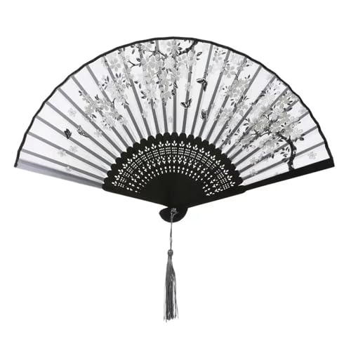 Ventilator Retro-Blumenmuster, Heimdekoration, eleganter Faltfächer, Malerei, Handventilator, Tanz-Performance-Requisiten Handventilator(Type16) von ODJDNLKLWN