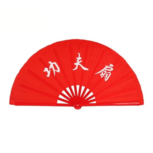 Ventilator Rot Hochzeit Party Decor Chinoiserie Geschenk Dance Performance Hand Kunststoff Knochen Fan Kung Fu Fan Folding Bühne Handventilator(2) von ODJDNLKLWN