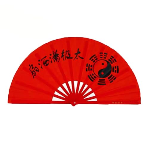 Ventilator Rot Hochzeit Party Decor Chinoiserie Geschenk Dance Performance Hand Kunststoff Knochen Fan Kung Fu Fan Folding Bühne Handventilator(9) von ODJDNLKLWN