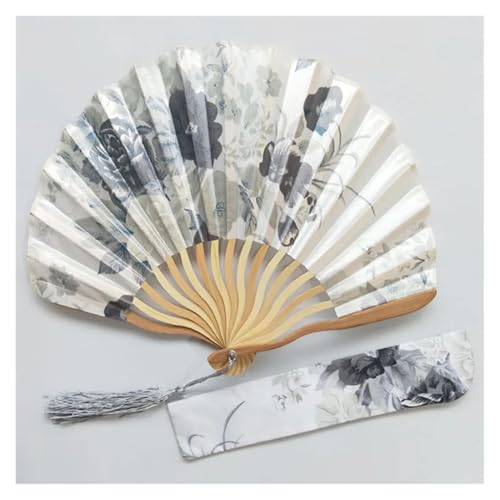 Ventilator Runder, faltbarer Handfächer mit Blütenmotiv, Sommer-Kühlventilator mit Geschenktüte, Hochzeitsgeschenke for Brautjungfern, Gäste, Großpackung, 100 Stück Handventilator(10) von ODJDNLKLWN