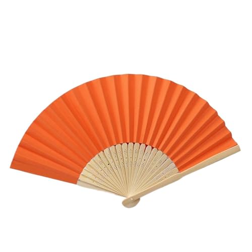 Ventilator Tragbares Party-Dekorationswerkzeug Hochzeitsgeschenke Faltbarer Papierfächer Tanzfoto-Requisitenwerkzeug Handgehalten Handventilator(Orange) von ODJDNLKLWN